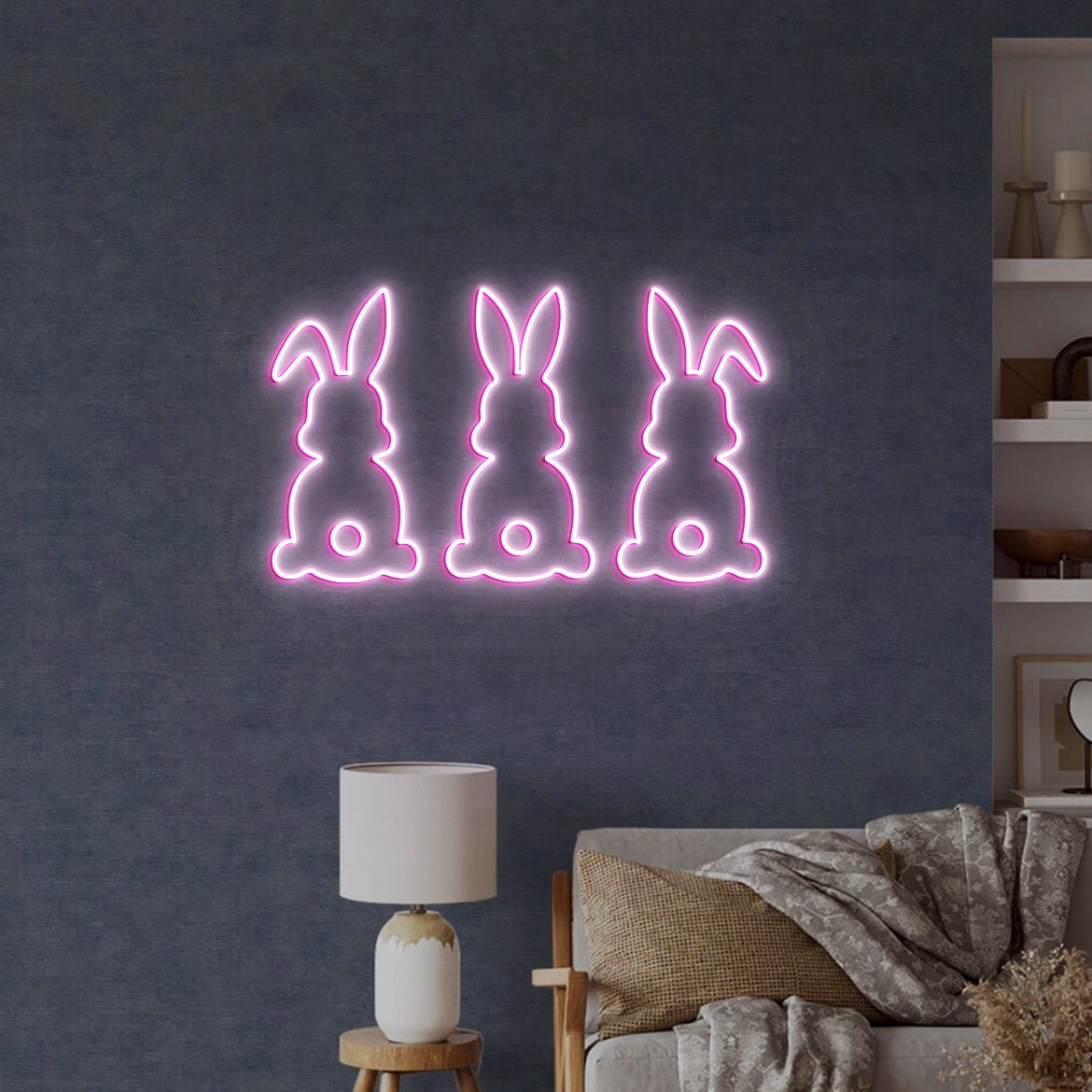 Easter Bunny Neon Sign Light, Easter Bunny Wall Decor, Cute Bunny, Easter Rabbit Decor, Easter Wall Decor