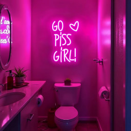 Go Piss Girl Neon Sign Restroom Wall Light Toilets Wall Art Neon Sign Go Piss Girl Light Unique Gift for Her Funny Bathroom Decor Home Decor