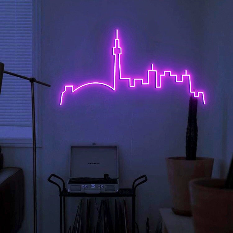 Toronto Skyline Neon Sign, Toronto City Decor, Skyline Neon Light, Custom Skyline Neon Sign