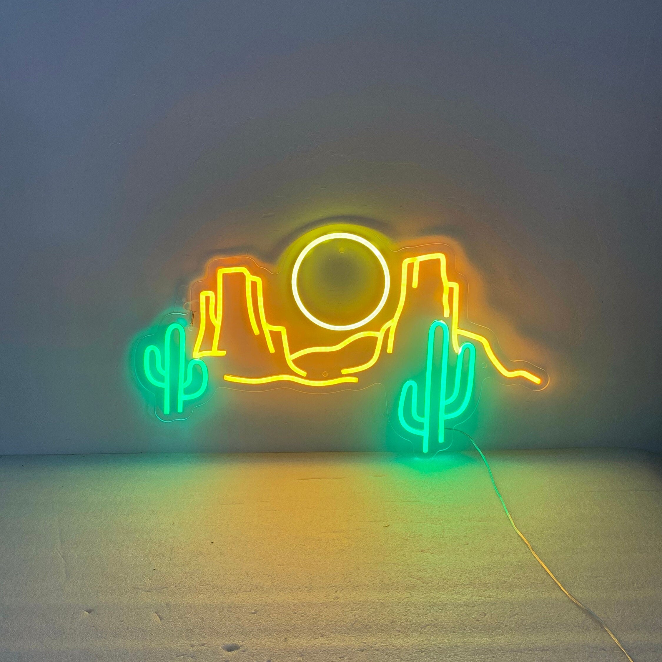 Desert with Cactus Neon Light, Desert Decor, Desert Neon Light, Wild West, Gift for Husband