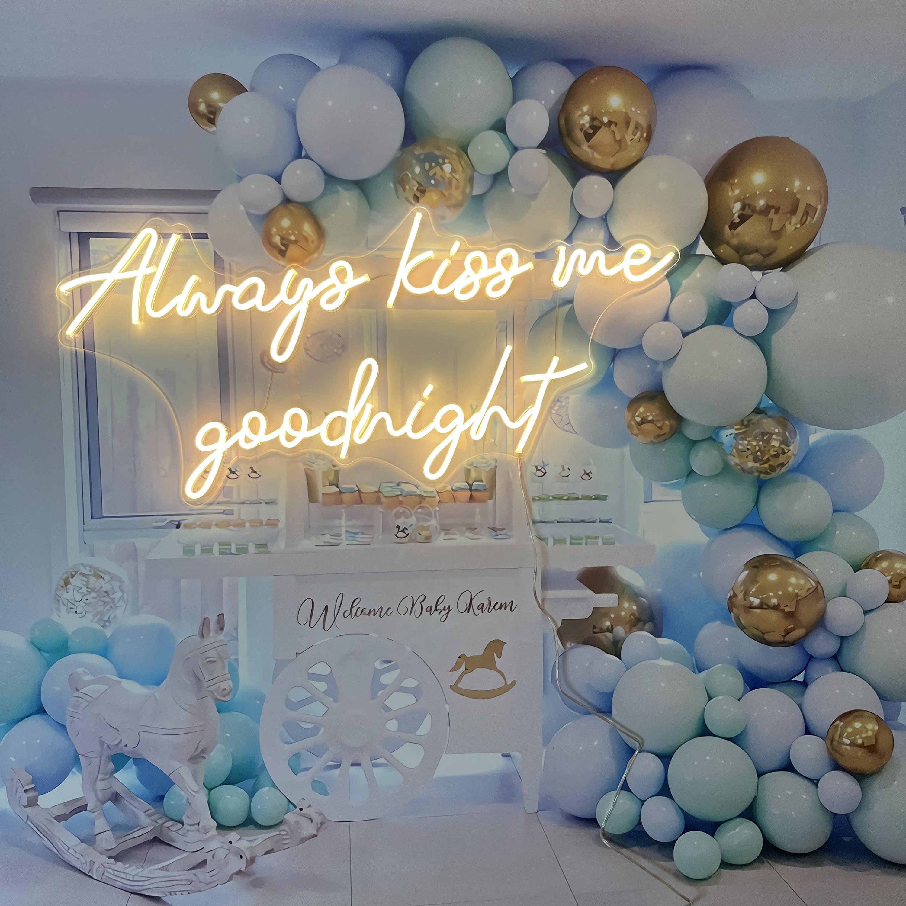 Always kiss me good night Neon Sign Bedroom Custom Neon Sign Wall Decor Night Light Customized Neon Sign Wedding Neon Sign Neon Howdy Sign