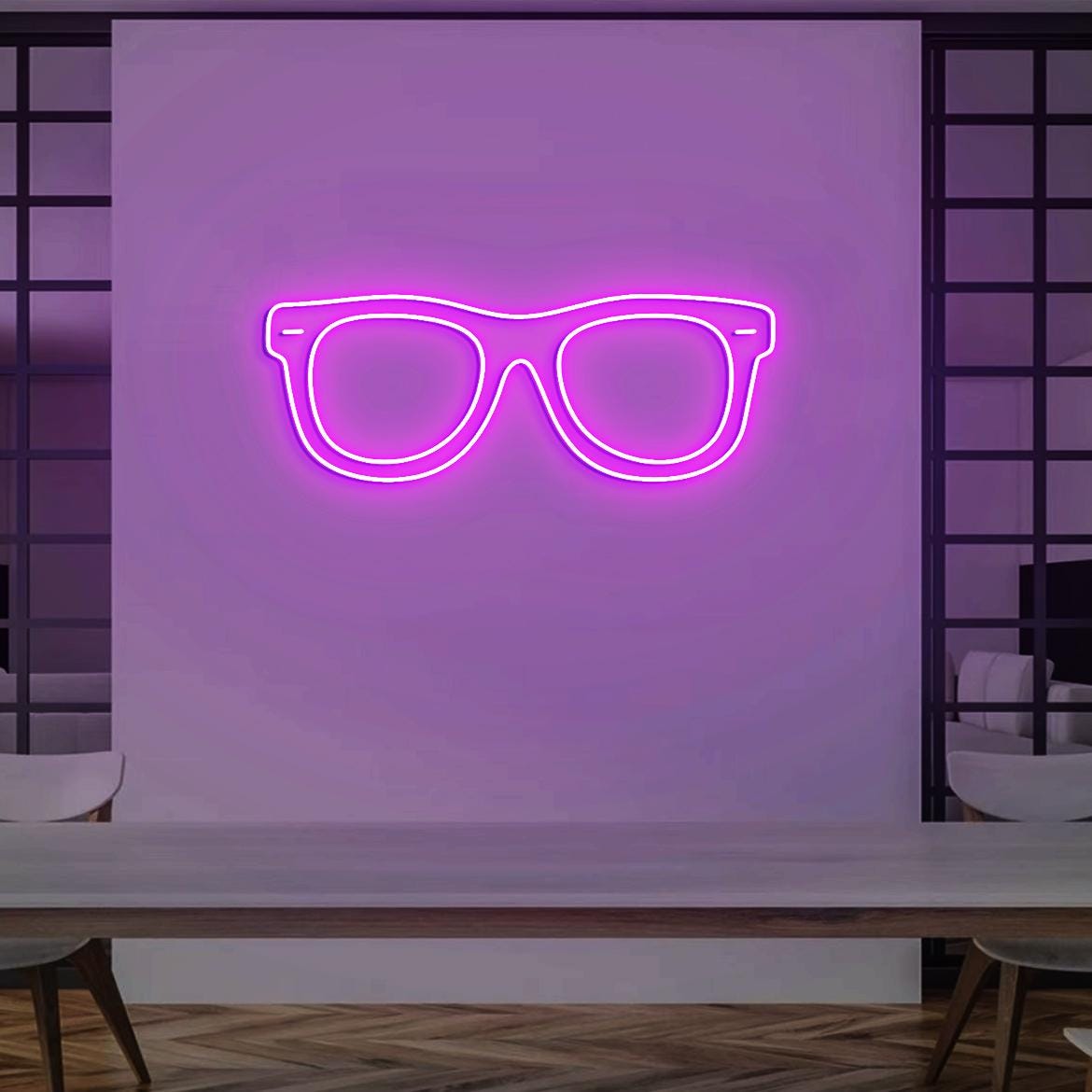 Eyeglasses Neon Sign, Big Glasses Large Glasses Neon Light Sign Wall Decor, Glasses Outline for Optical Office Wall, Optometrist Gifts