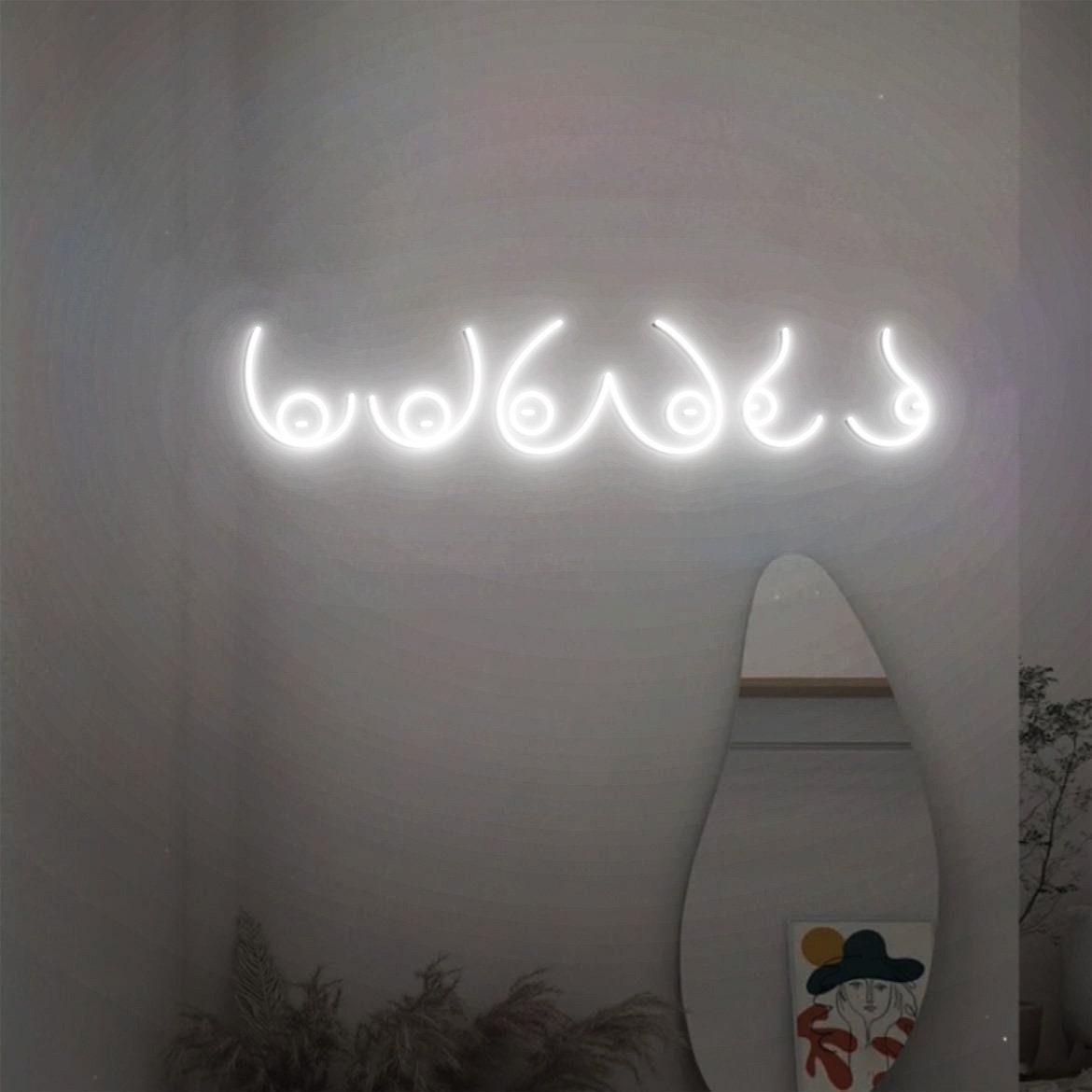 Breast Neon Sign, Breast Art, Body Positivity Wall Art, Feminist Wall Art, Woman Body Positive, Body Positive Art, Breast Cancer Awareness