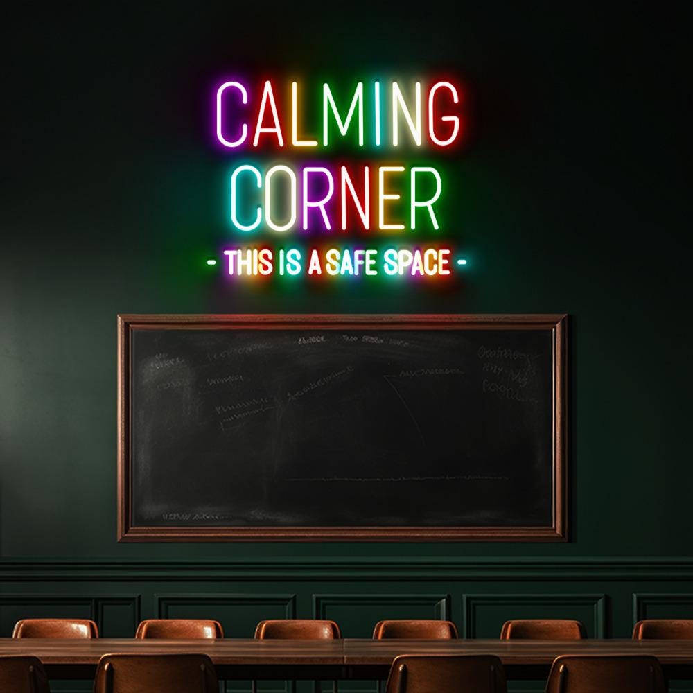 Calming Corner Neon Sign Decor, Classroom Educational Neon Sign Decor, Classroom Decor Pastel Rainbow Neon, Book Nook Library Neon Decor