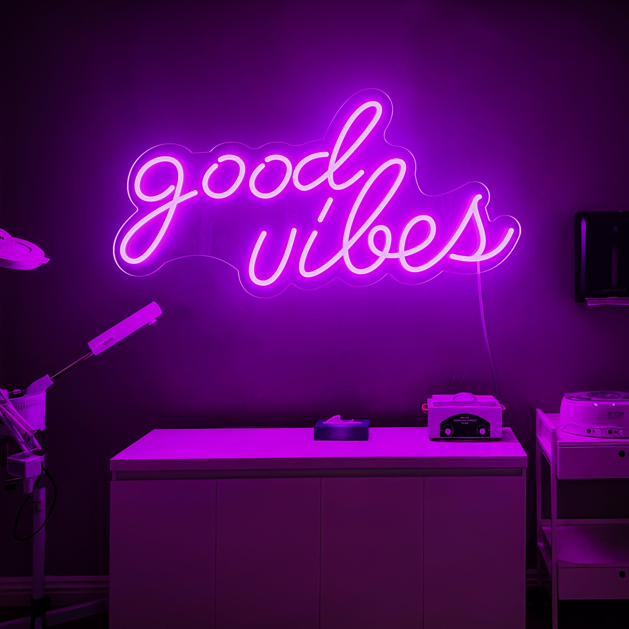 Good Vibes Neon Sign,Led Neon Sign,Neon Lights for Bedroom, Neon Wall Signs,Game Room Neon Light,Gifts For Her,Night Light For Kids