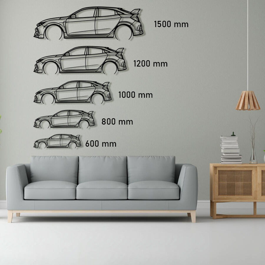 Honda Civic Type R FK8 2021 Raised Steel Wall Art