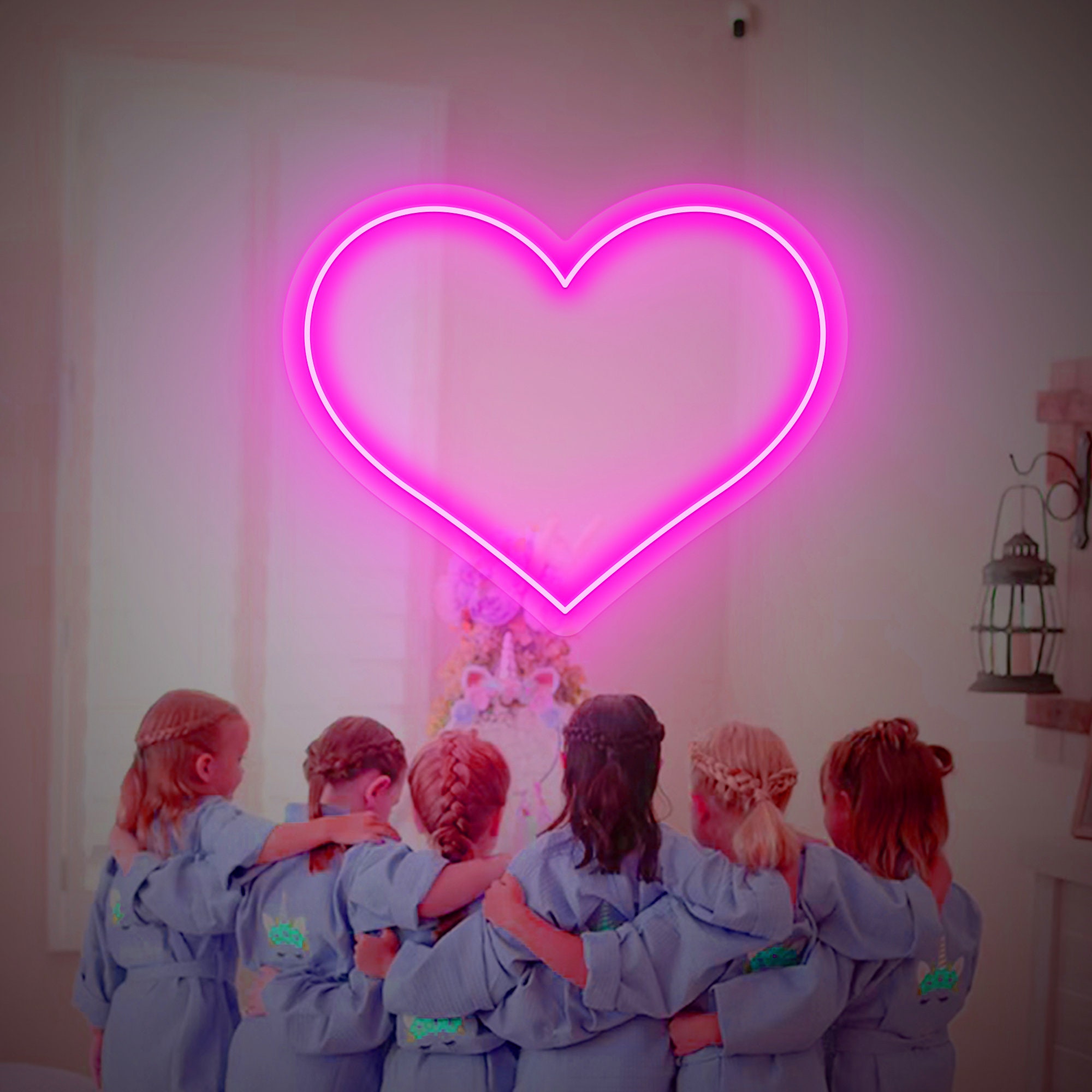 Heart Neon Sign, Wedding Neon Sign, Gift for lovers, Girl's Dorm Room, Bedroom Custom Heart for Teen, Home Wall Art Decor Pink