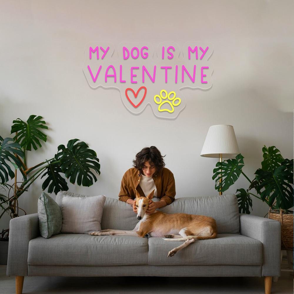My Dog Is My Valentine Neon, Dog Valentine Neon, Dog Lover Neon, Funny Valentine's, Valentine's Day Gift, Dog Mom Neon, Happy Valentines Day