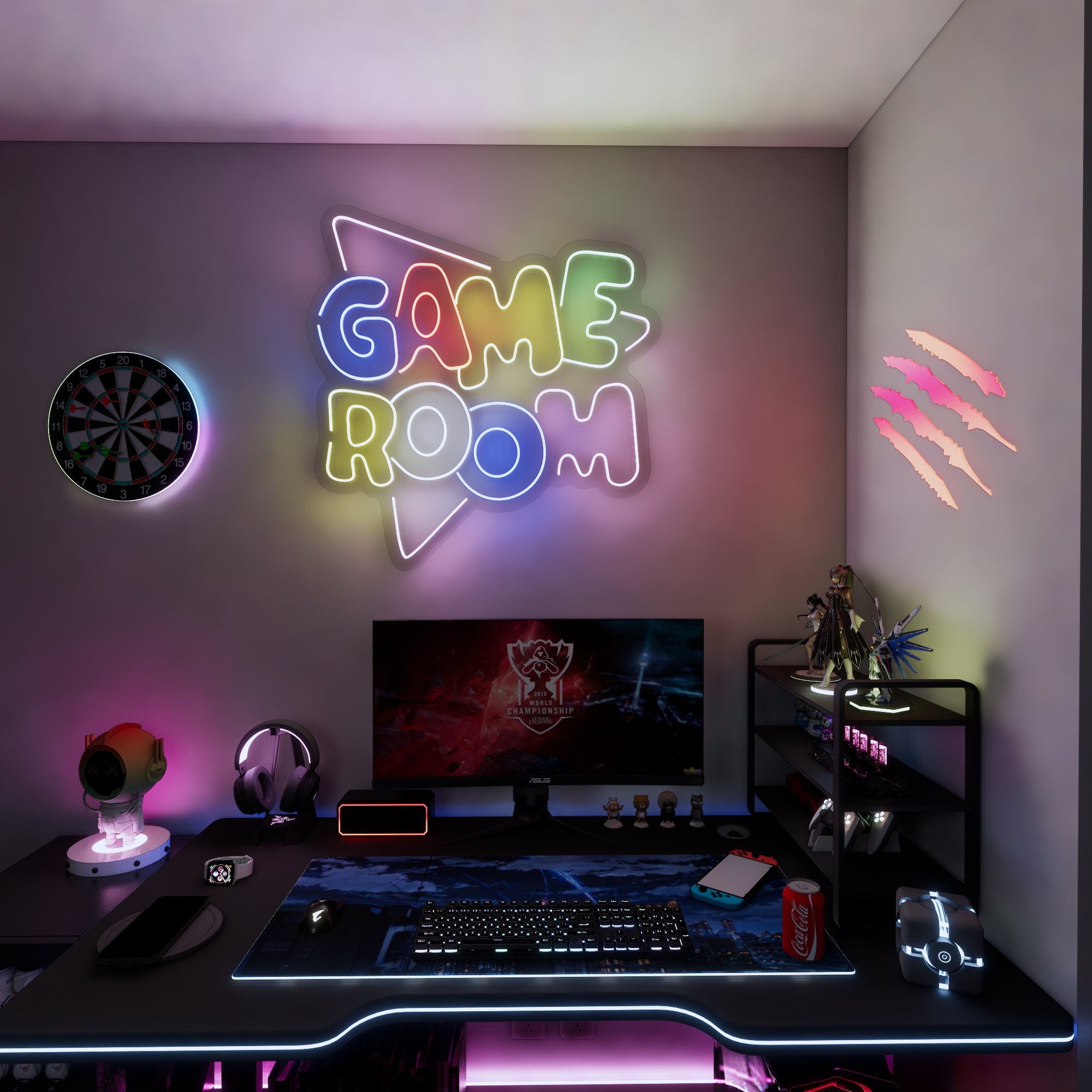 Game Room Neon Sign | Game Neon Sign Custom |Party Event Decor | Gaming Room Neon Light |Gift For Kids | Game Room Decor
