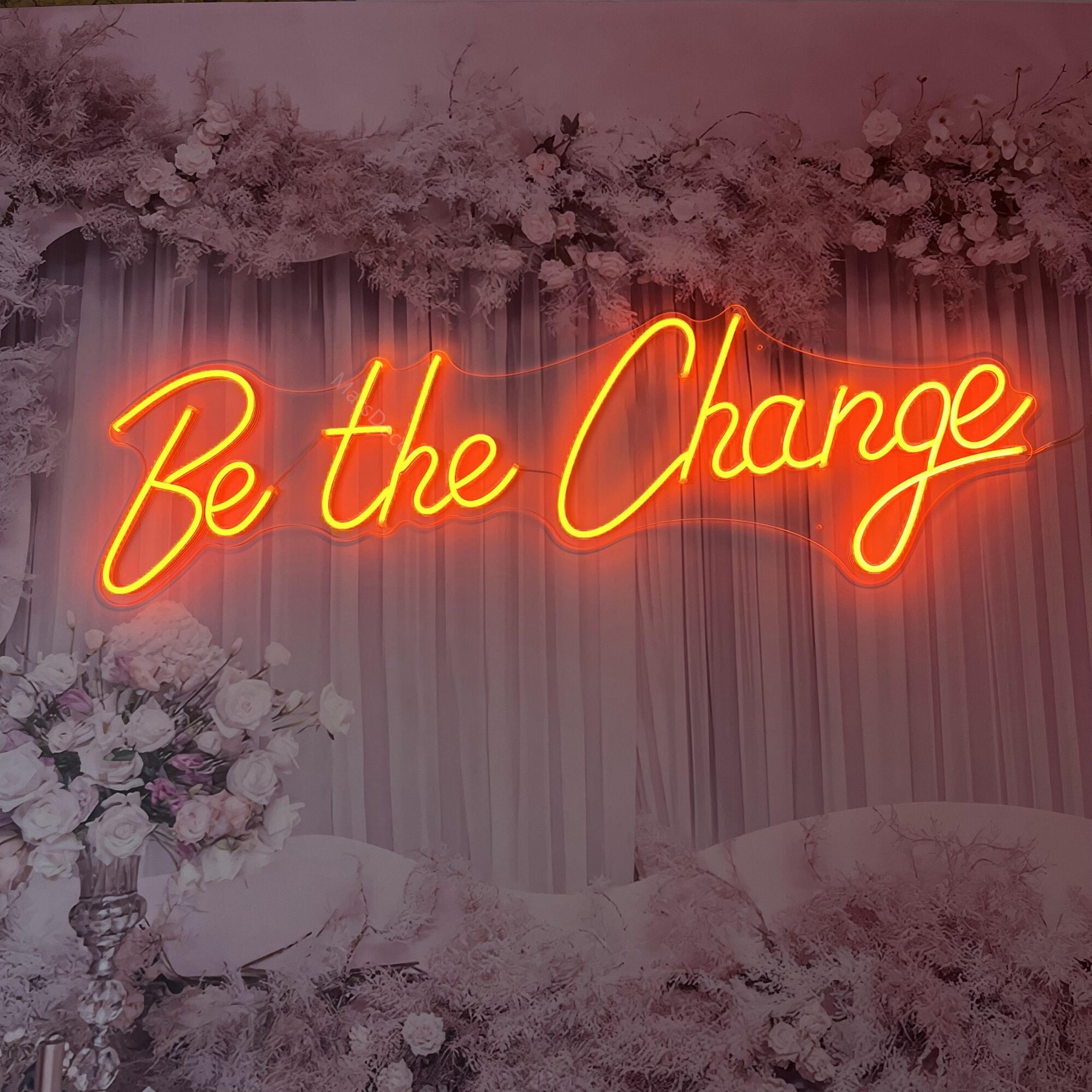 Neon Sign Custom Be the Change Neon Light Signs Name Home Wall Decor Wedding Birthday Christmas Gifts Office Bar Logo Art Led Lamp Acrylic