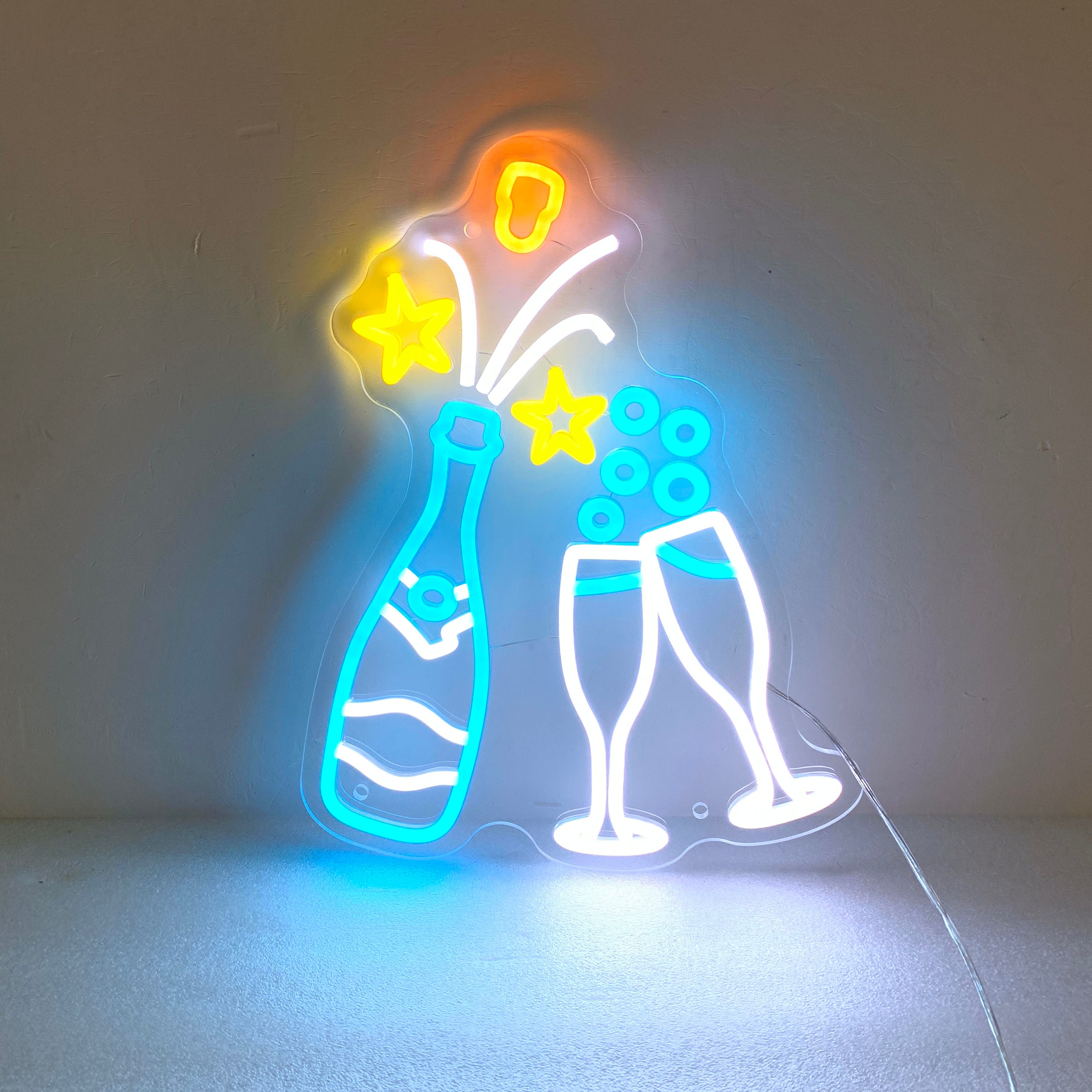 Champagne Neon Light, Neon Sign Light Decor, Champagne Bedroom Neon Sign, Bar Neon Light, Champagne Wall Decor, Led Neon Light Party Decor