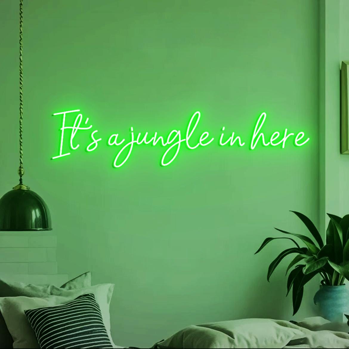 Custom Neon Sign It's a jungle in here, Jungle Themed Room Decor, Jungle Party Led Neon Light, Green Jungle Wall Neon Sign Light