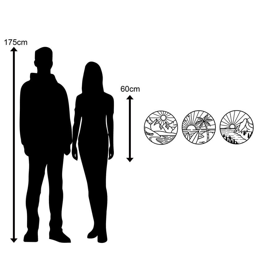 Circular Landscapes Trio – Line Art