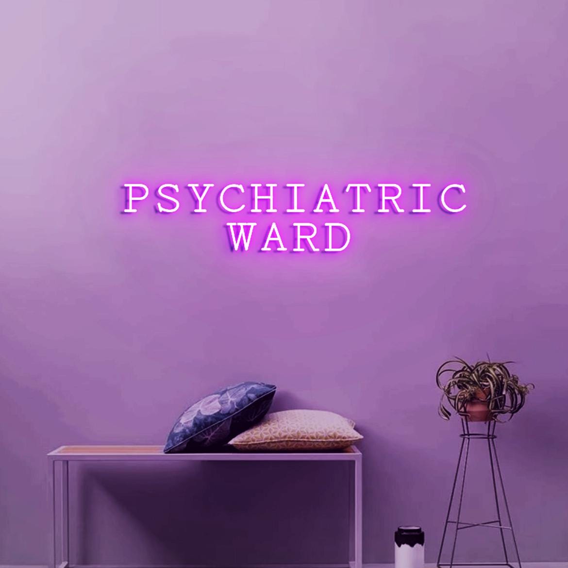 Psychiatric Ward Neon Sign Light, Funny Sign for Door Hanging, Cool Sign for office door