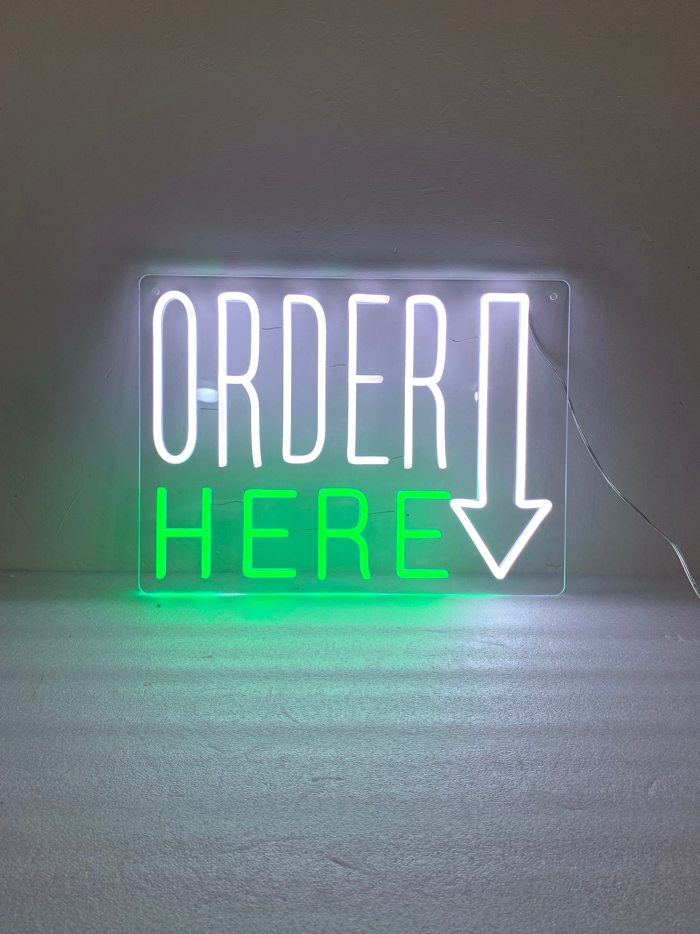 Order Here Led Neon Sign, Order Here Sign, Custom Business Order Here Sign Color
