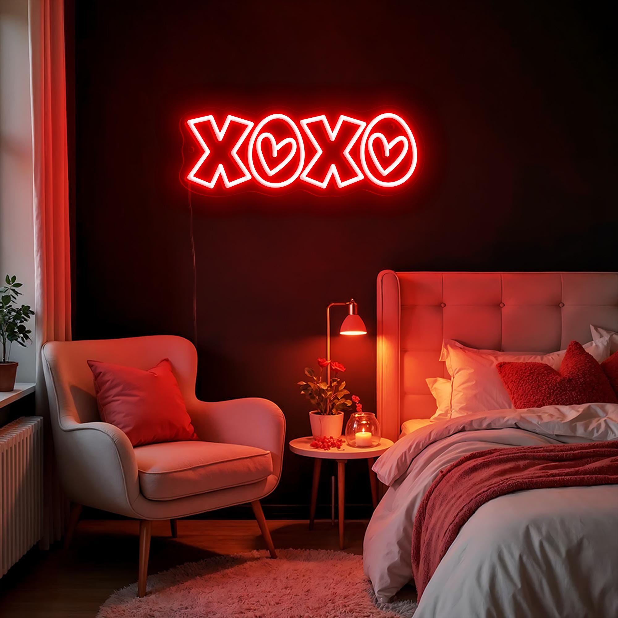XOXO Neon Sign Valentine Gifts For Girlfriend Personalized Gift for Her Bedroom Decor Dorm Decor Custom Gift Birthday Gift Best friend Gift