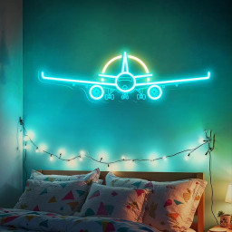 Airplane Neon Sign, Plane Led Sign, Airplane Wall Art, Aviation Light Sign, Airplane Wall Art, Airplane Sign, Gift for Kid, Kids Room Decor