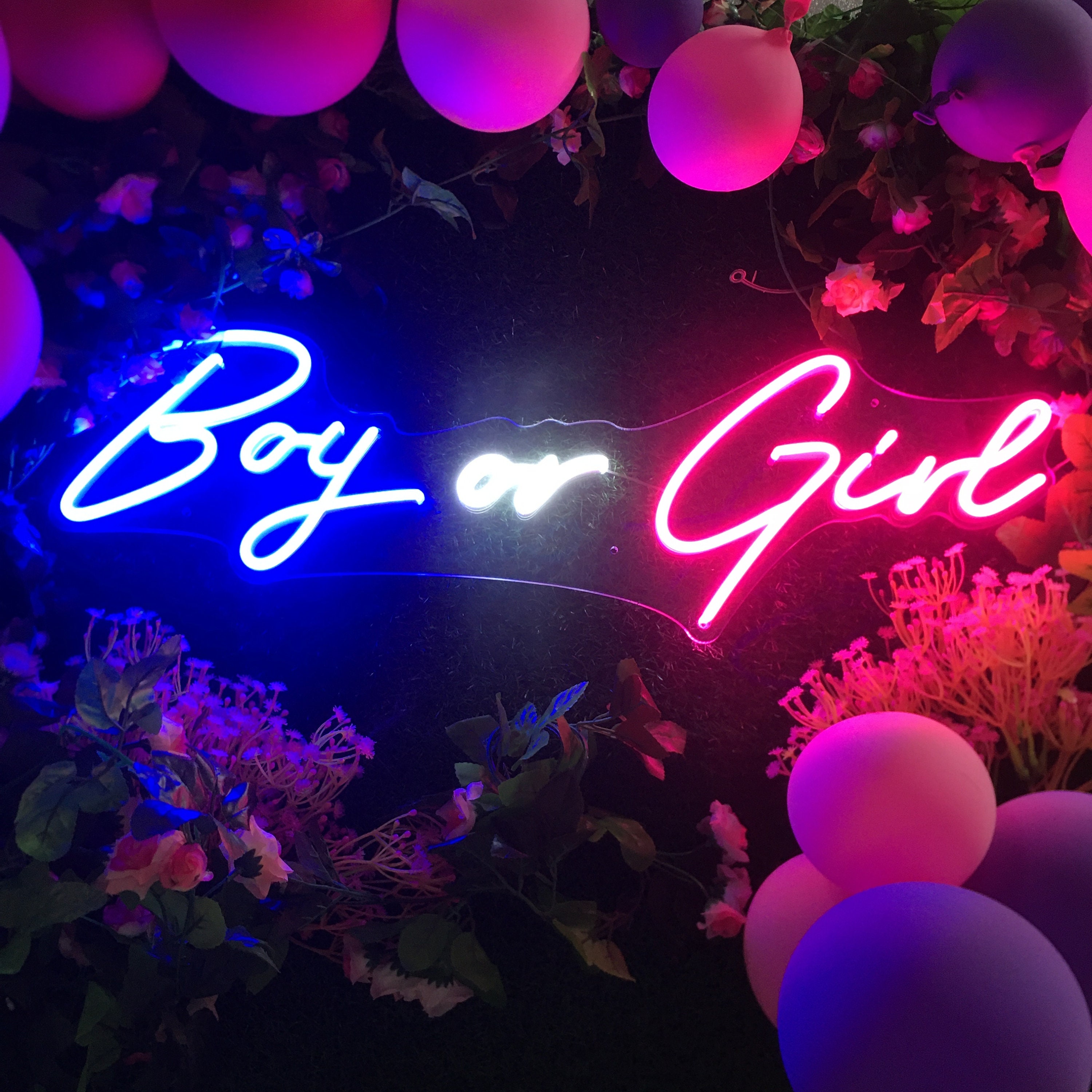 Boy or Girl Neon Signs Light Custom Baby Shower Gender Reveal Party Decoration Led For Home Room Birthday Supplies Neon Sign Wall Decor