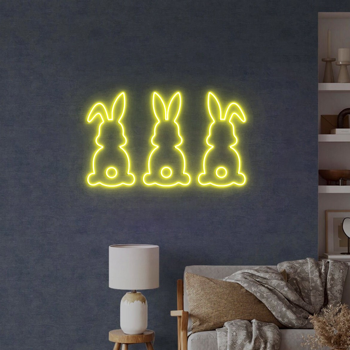 Easter Bunny Neon Sign Light, Easter Bunny Wall Decor, Cute Bunny, Easter Rabbit Decor, Easter Wall Decor