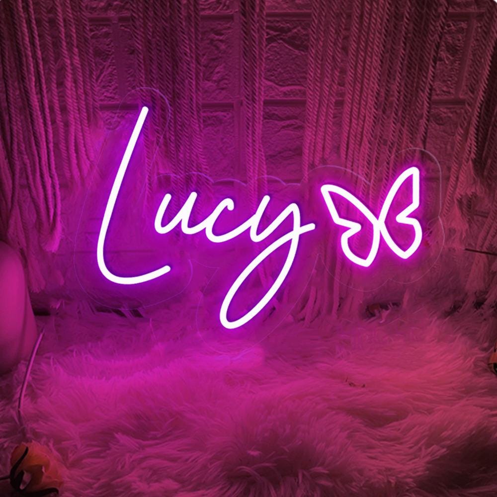 Custom Name With Heart LED Neon Sign For Kids, Neon Sign Bedroom, Kids Room Decor, Bedroom Nursery Neon, Gift For Kids, Birthday Baby Gifts