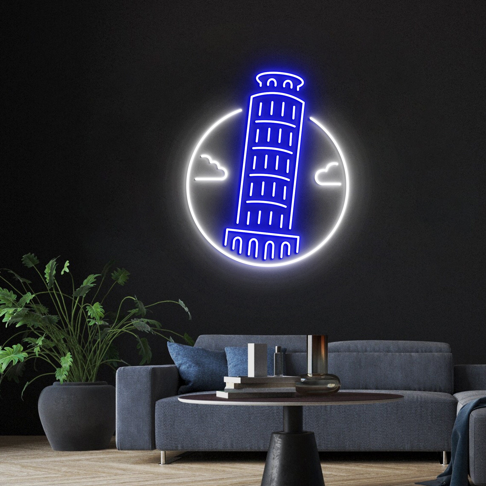 Pisa Tower Neon Light, Neon Sign Light Decor, Pisa Tower Bedroom Neon Sign, Home Neon Lights, Pisa Tower Wall Decoration
