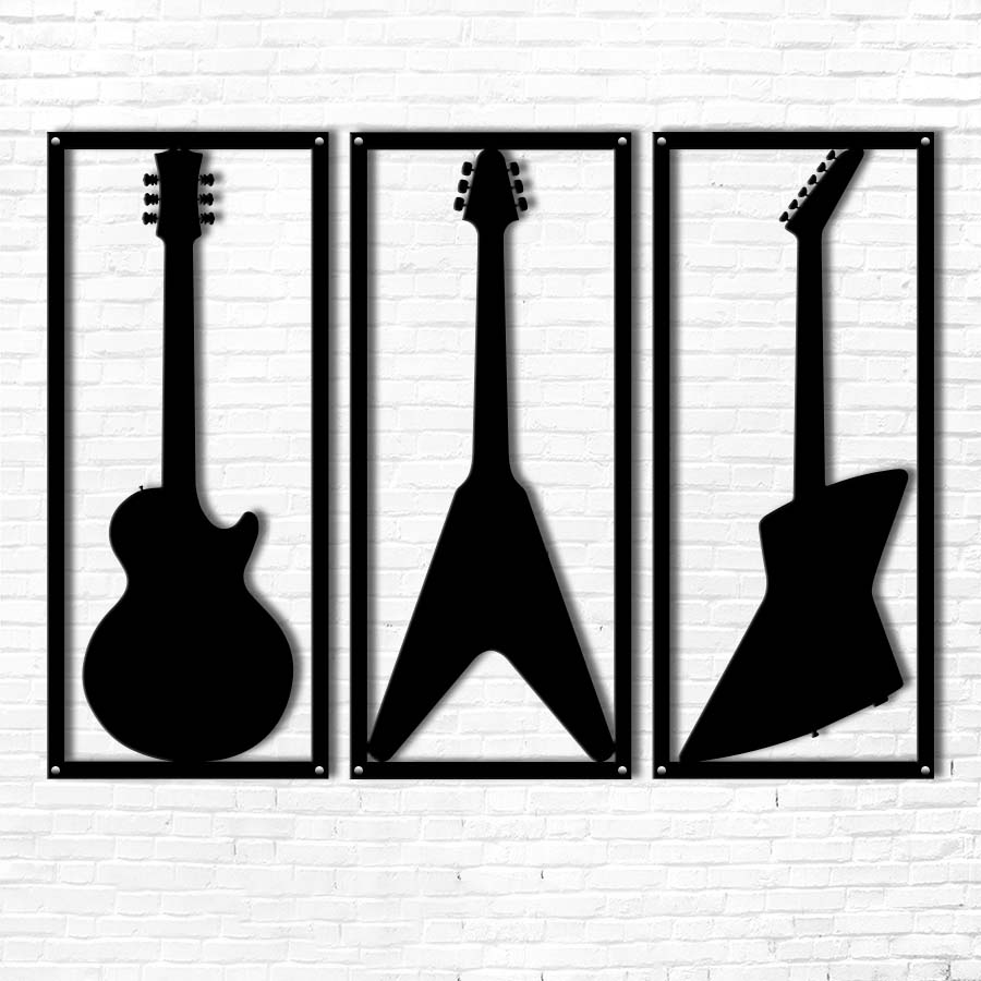 Life-size Guitar Trio Framed