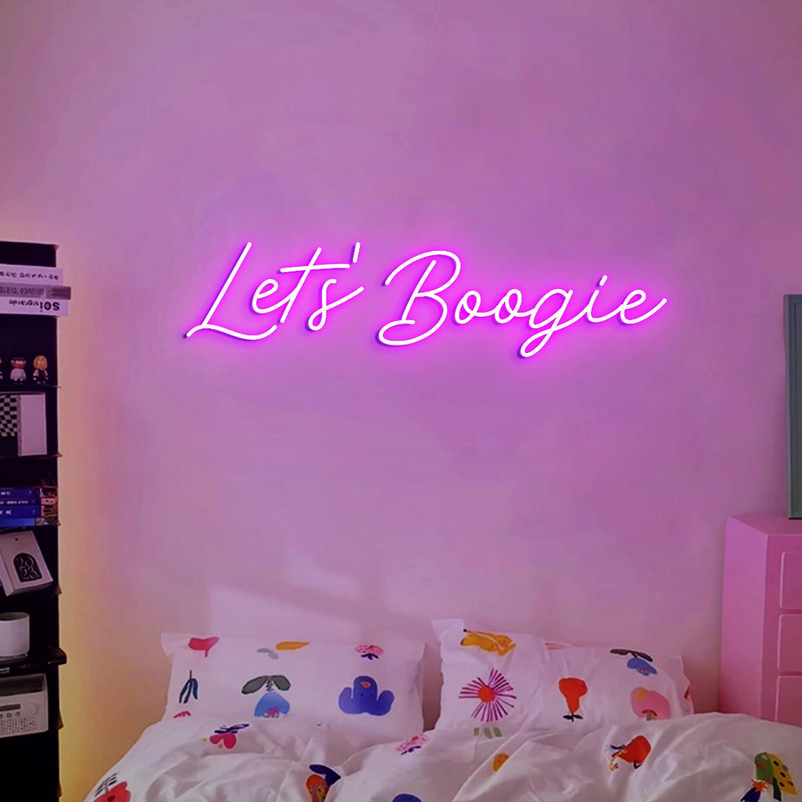 Let's Boogie Neon Sign, Boogie Disco Themed Party Wall Neon Sign, Boogie 70s, 80s Party Prom Decor, Boogie Party Addition Decor