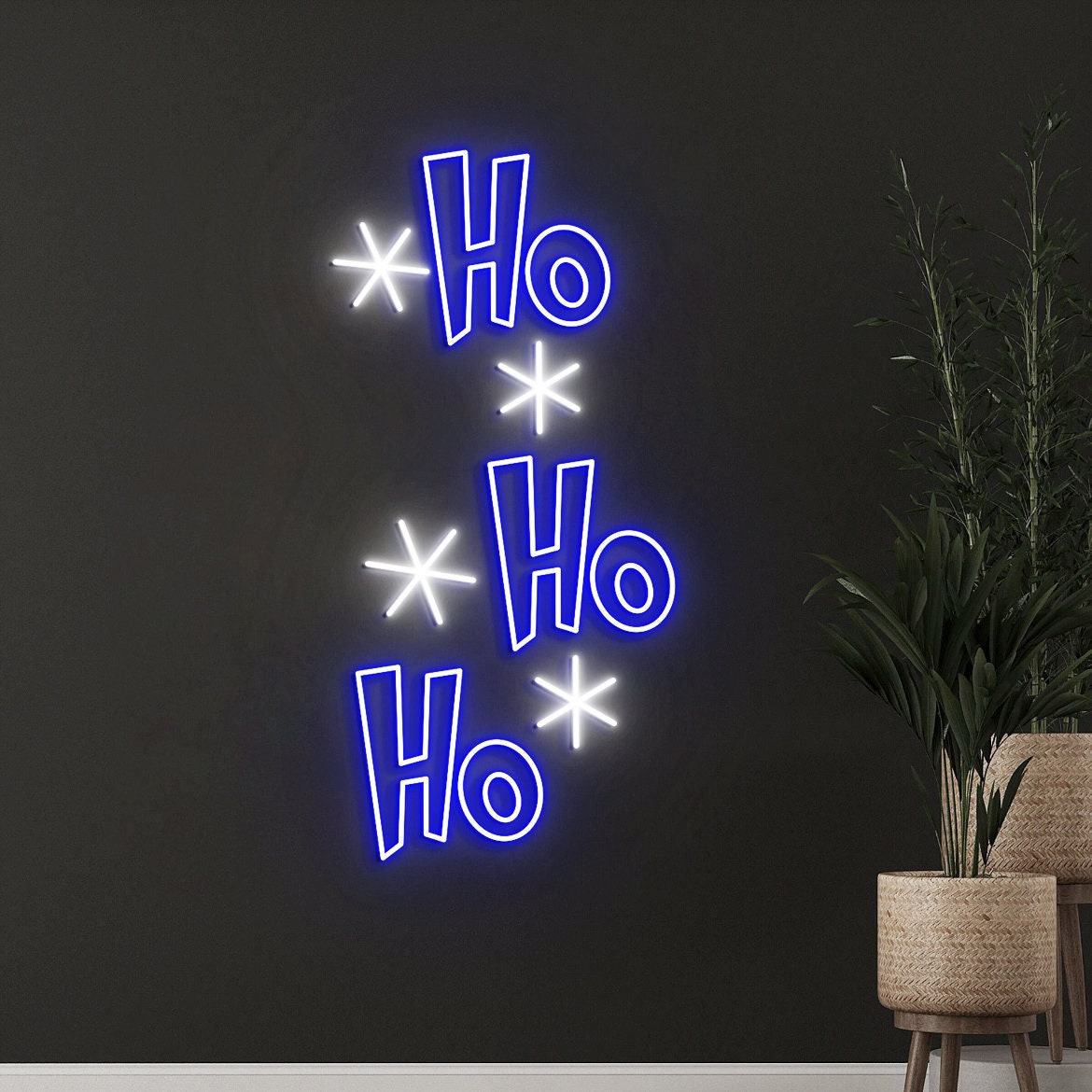 Ho Ho Ho Neon Sign, Santa, Christmas Decor, Xmas Wall Art, Holiday Wall decor, Ho Ho Ho Led Sign, Christmas Neon Light