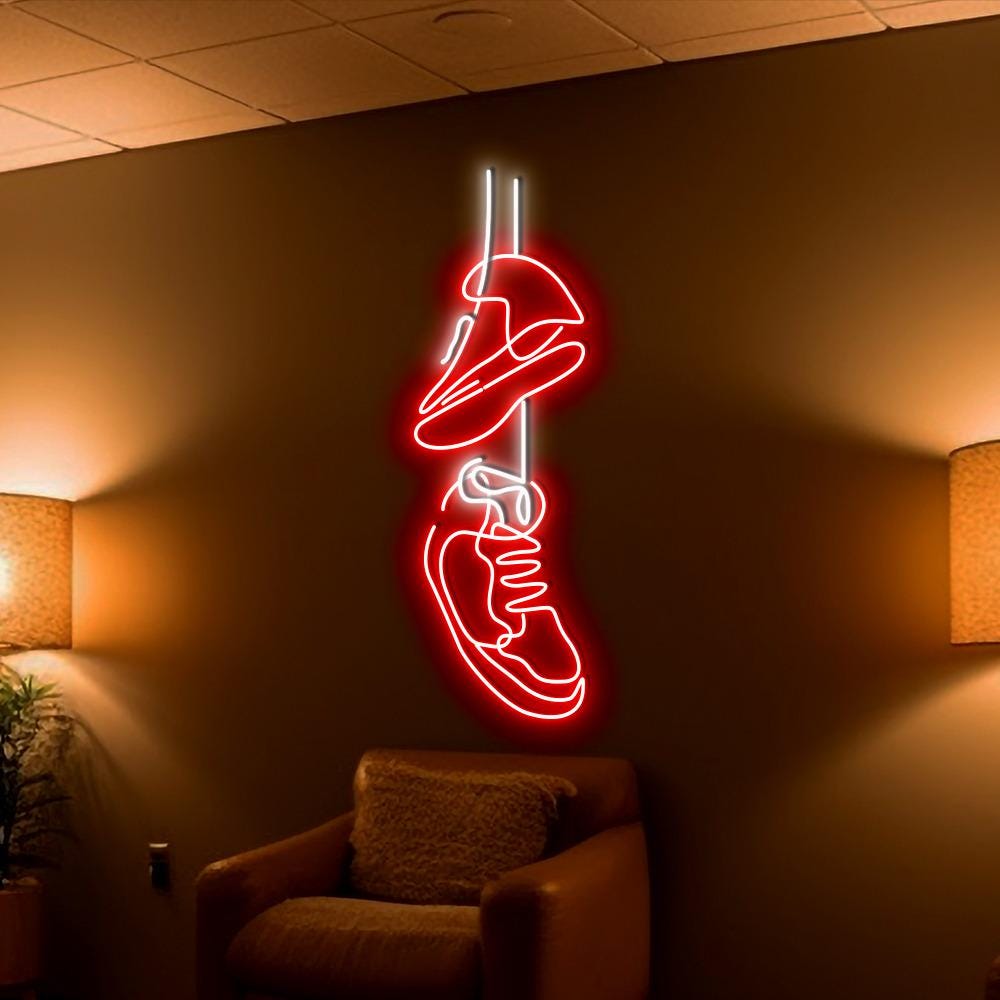 Sneakers Neon Sign For The Ultimate, Shoe Neon Sign, Sneaker Night Light Modern, Sports Shoe Decor, Sneaker Wall Art, Sneaker Wall Decor