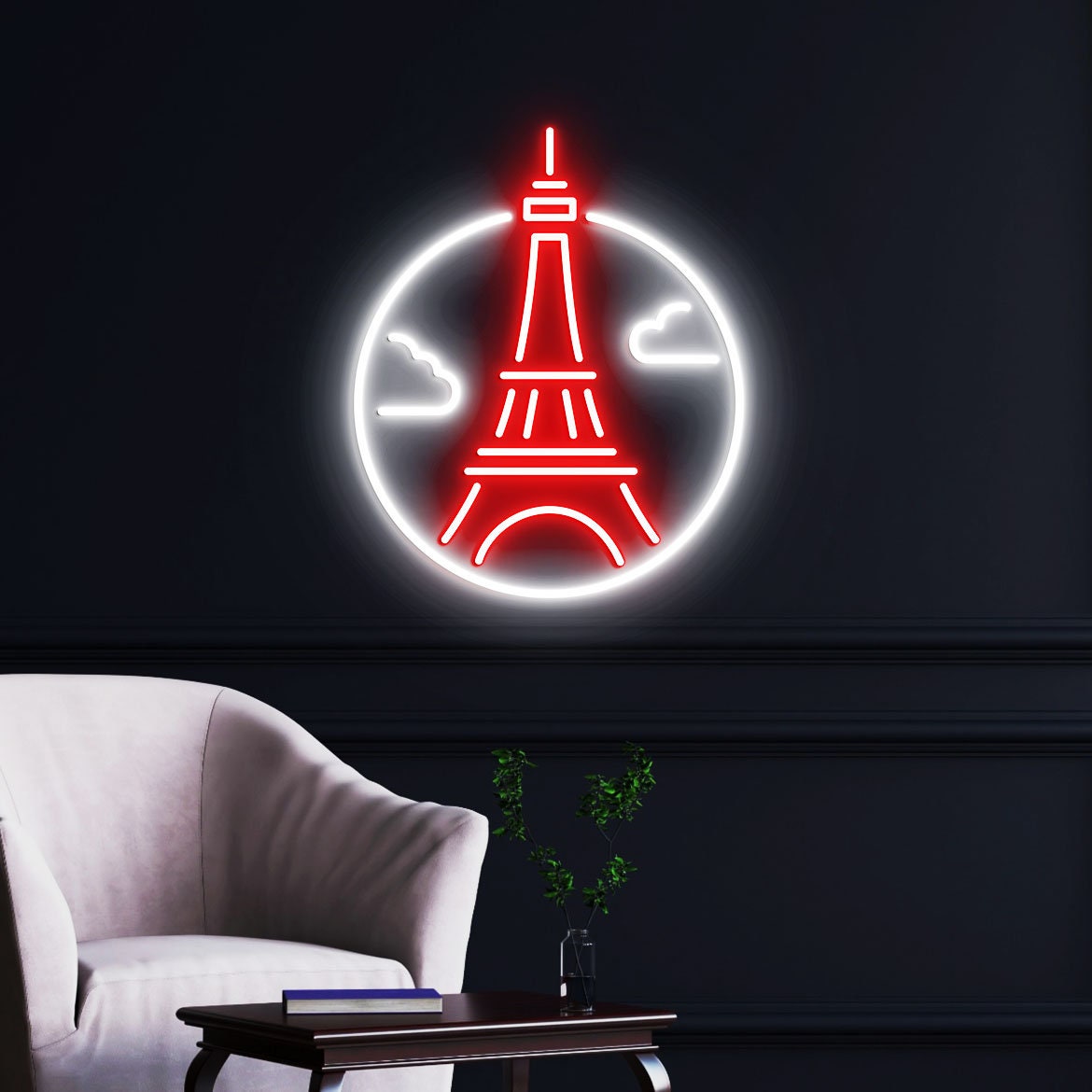 Eiffel Tower Neon Light, Neon Sign Light Decor, Eiffel Tower Bedroom Neon Sign, Bedroom Neon Lights, Home Neon Lights, Tower Wall Decoration