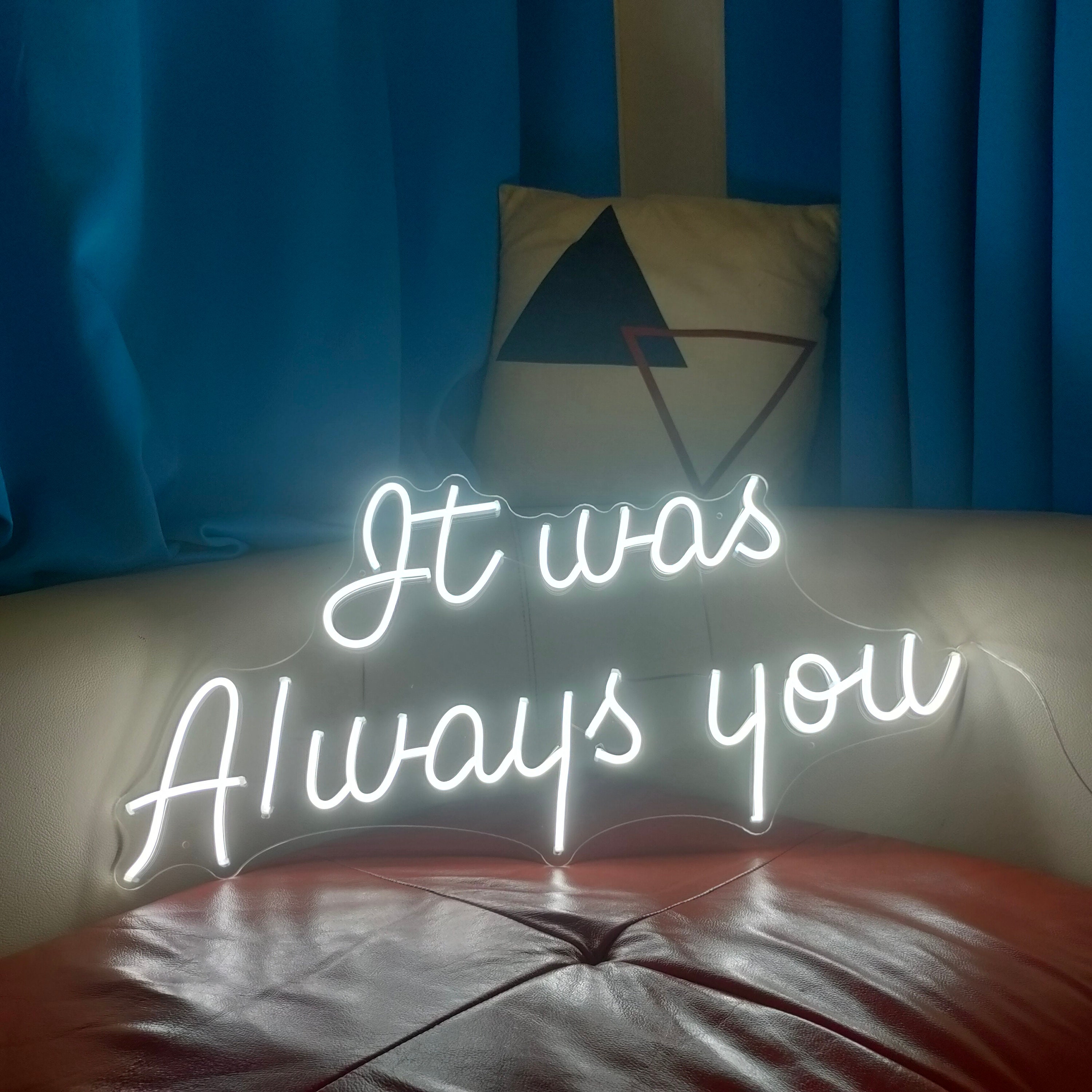 Neon Light It was always you Sign Custom Name Led Wedding Decor Engagement Party Home Room Decoration Anniversary Wall Decor Bar Neon Sign