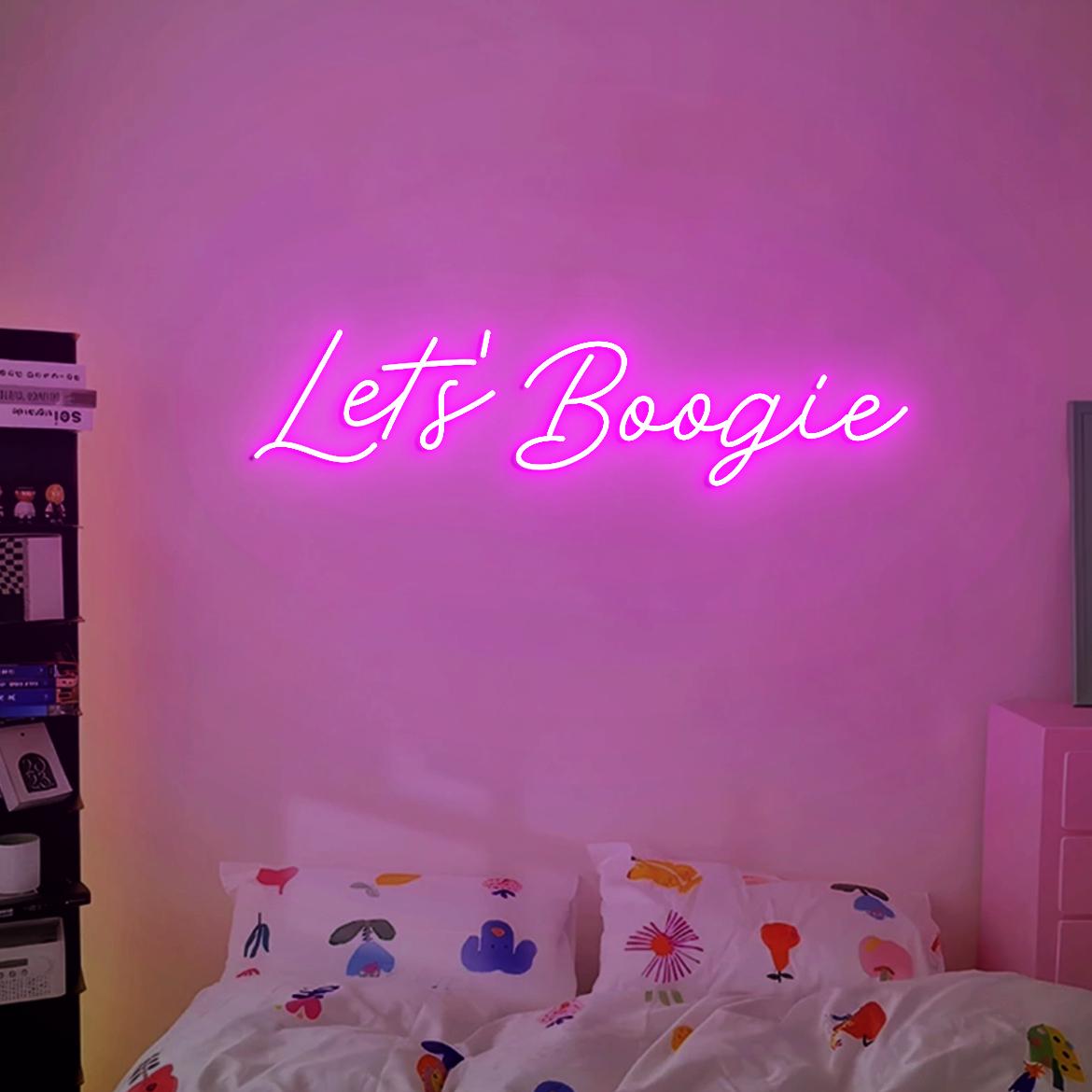 Let's Boogie Neon Sign, Boogie Disco Themed Party Wall Neon Sign, Boogie 70s, 80s Party Prom Decor, Boogie Party Addition Decor