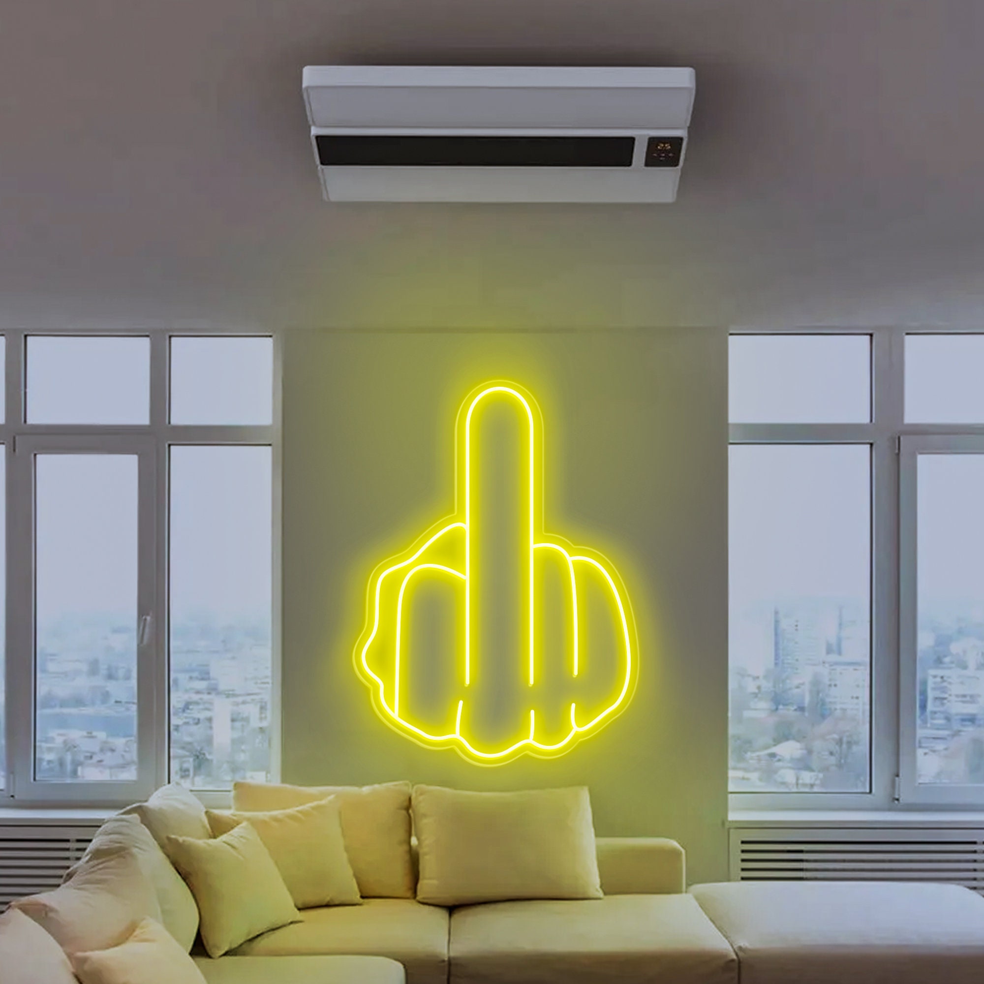 Middle finger Custom Neon Sign Lights Decor Game Room Wall, Decor Home Personalized Gifts From NeonArtists