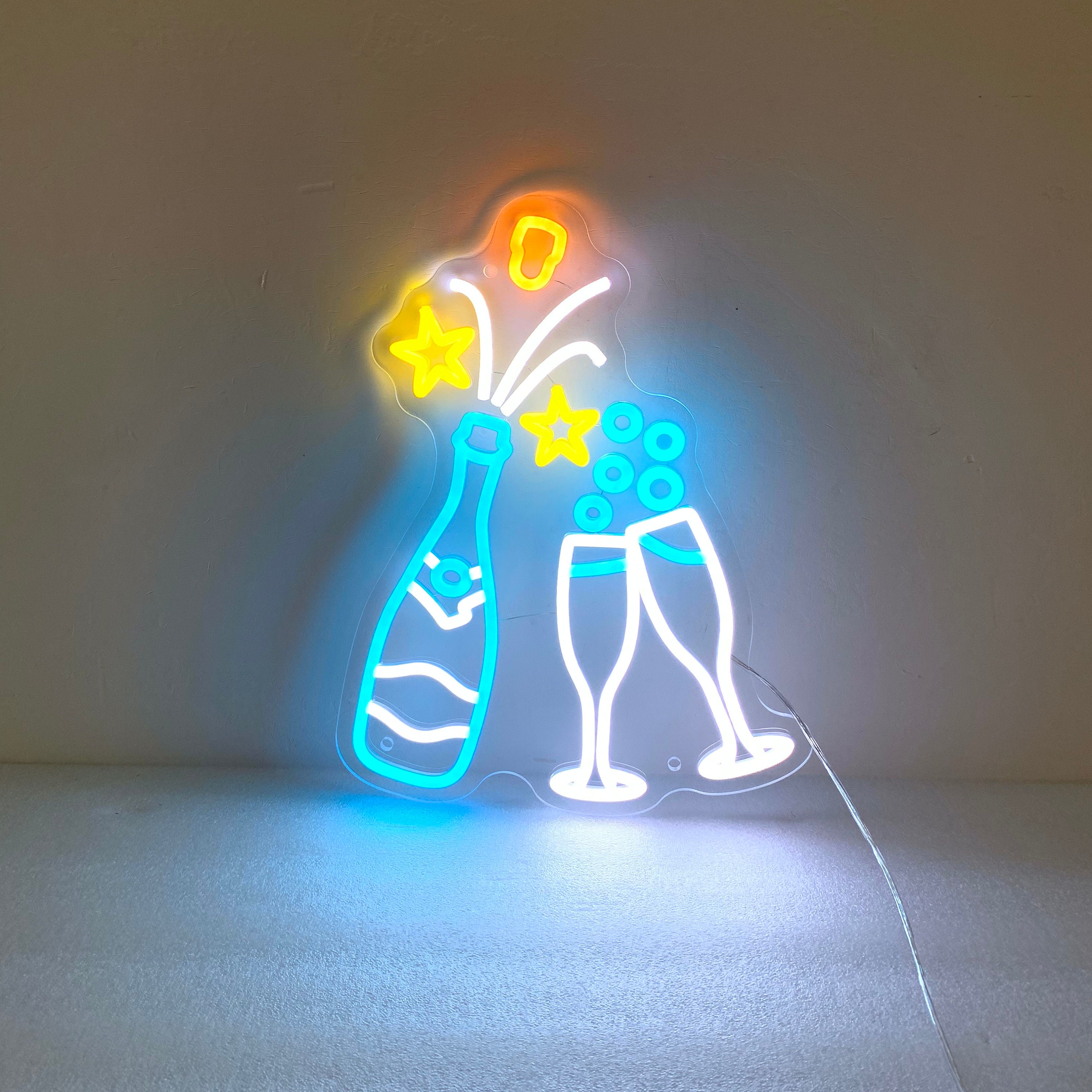 Champagne Neon Light, Neon Sign Light Decor, Champagne Bedroom Neon Sign, Bar Neon Light, Champagne Wall Decor, Led Neon Light Party Decor