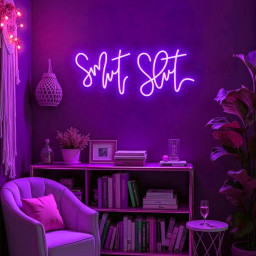 Smut Slut Neon Sign Pink Bedroom Decor For Book Lovers Gift For Bedroom Wall Art Decor Dorm Decor For Smut Bookworm Led Light Bookish Decor