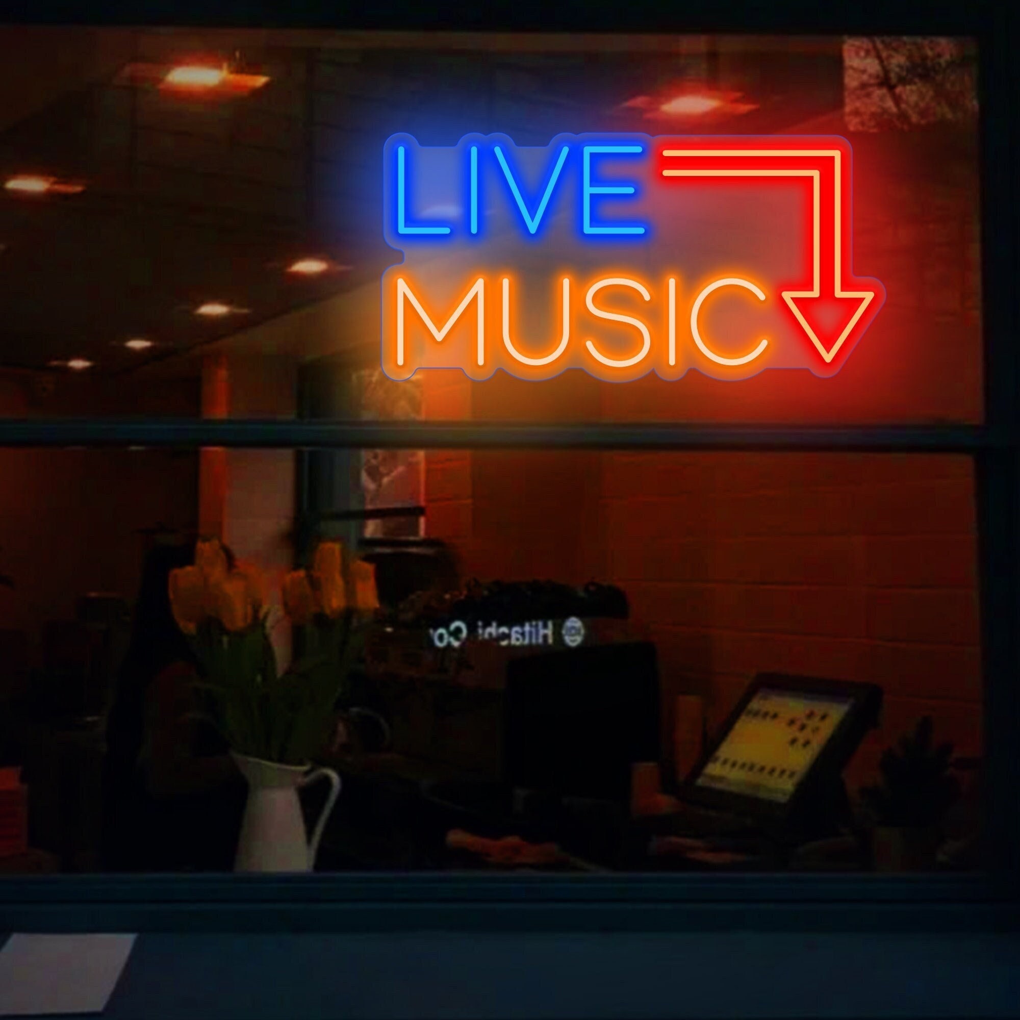 LIVE MUSIC Neon Sign |Neon Music Sign |Music Bar Led Sign |Music Studio Light Decor |Retro Decor |Neon Sign Wall Art |Live Show Party Decor