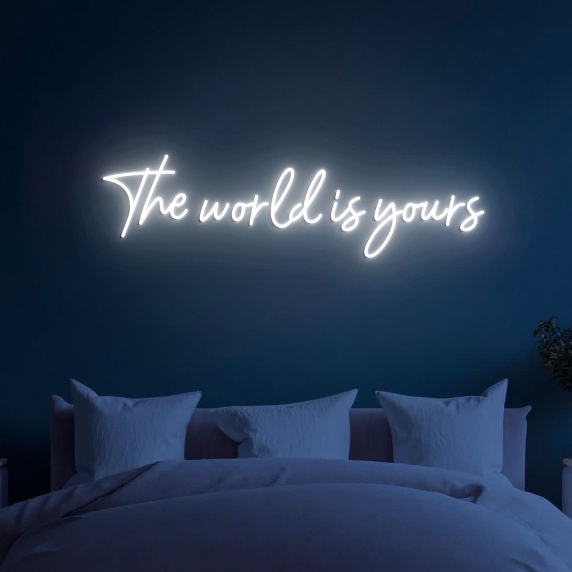 The world is yours Neon Sign, Neon Sign Bedroom, Neon Wall Art for Home Decor, Wall Hanging