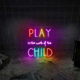 Play Is The Work Of The Child Neon Sign, Positive Affirmation, Kids Wall Neon, Growth Mindset, Classroom Decor, Positive Classroom Gifts
