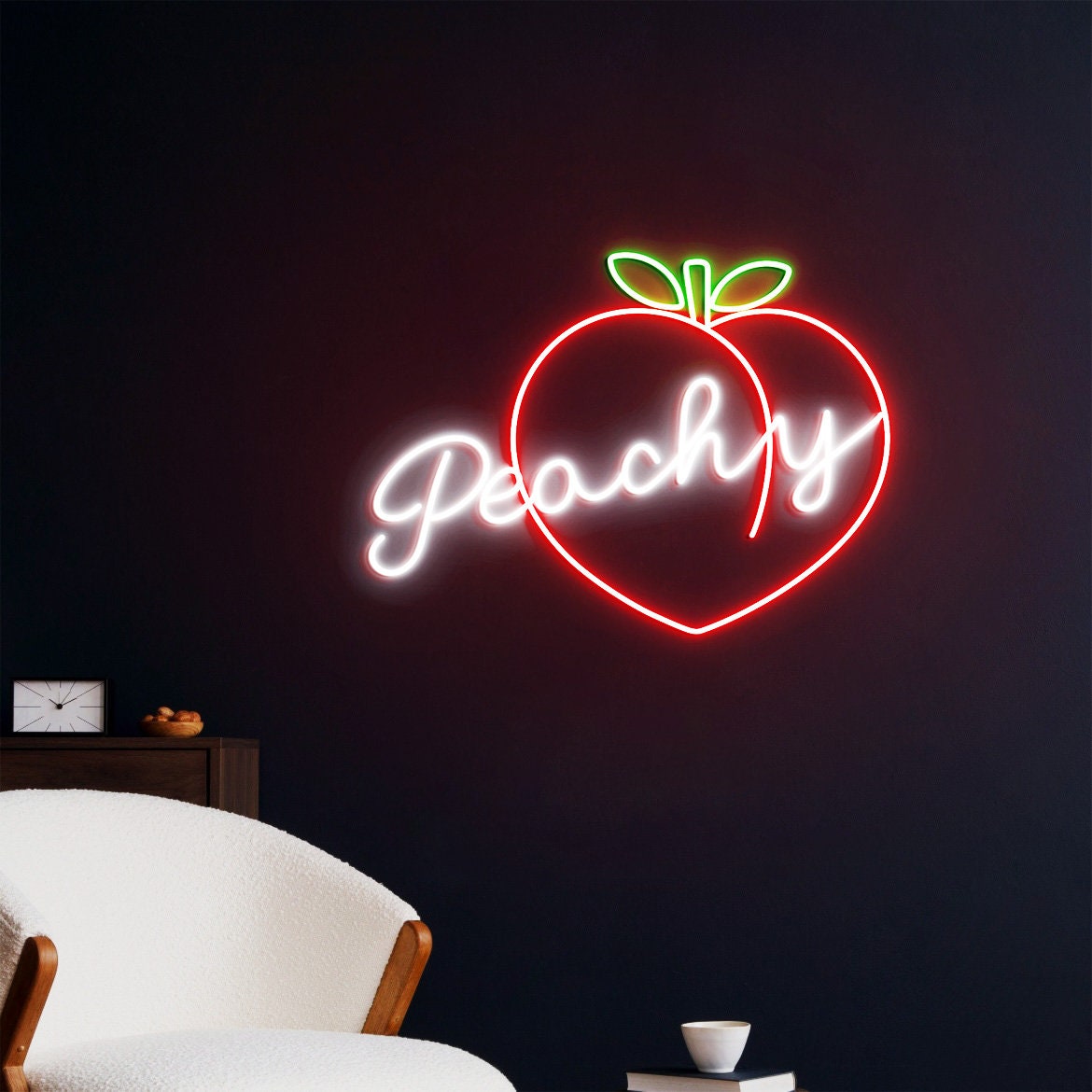 Peachy Neon Sign, Just Peachy, Peachy Sign, Peach Wall Decor, Neon Wall Sign