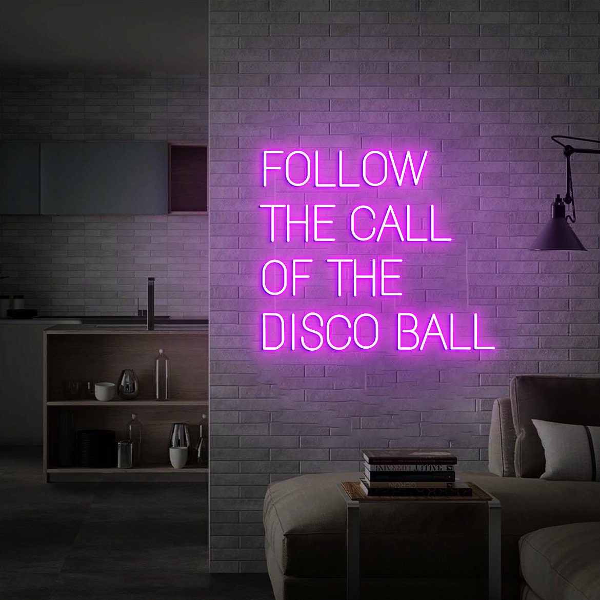 Custom Neon Sign Follow the Call of the Disco Ball Wall Decor Neon Light for Bar Sign Disco Party Decorations