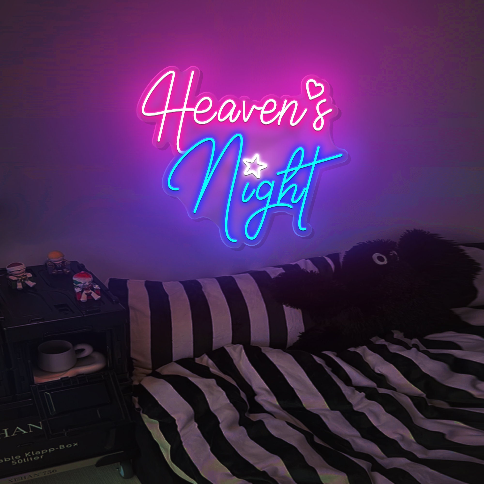 Heaven's Night Neon Sign | Custom Neon Lights Sign | Wedding Neon Sign | LED Neon Sign Bedroom | Game Room Wall Decoration | Christmas Gift