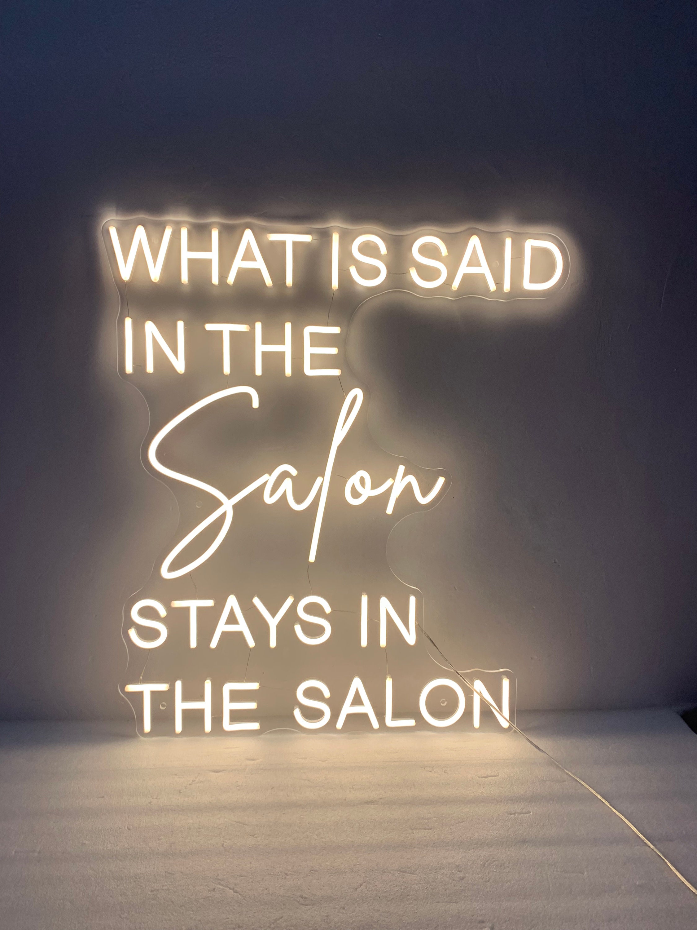 What is Said in the Salon Stays in the Salon, Salon Neon Sign, Neon Light Sign for Salon Wall Decorations, Salon Sign, Beauty Salon Decor
