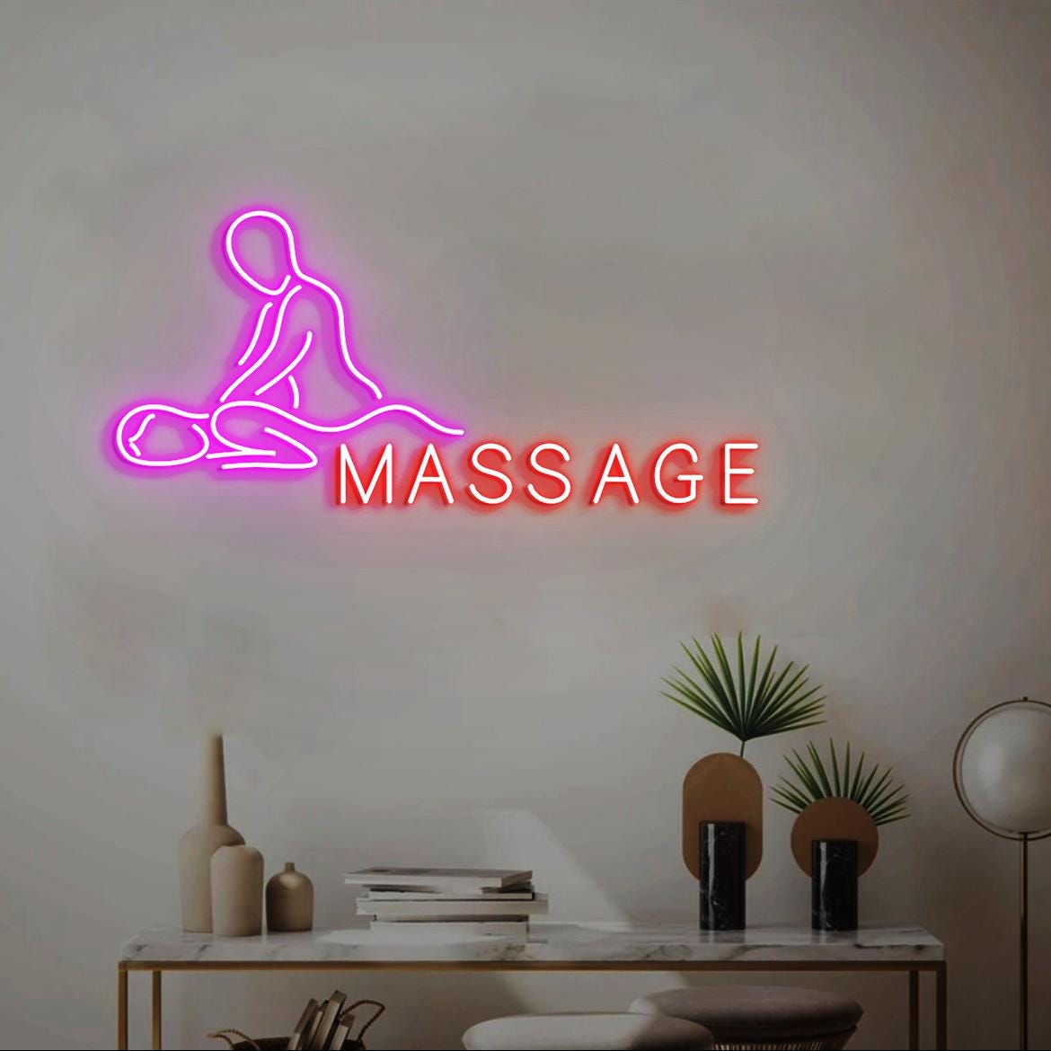 Massage Neon Sign, Massage Therapy Room Wall Decor, Spa Massage Room Wall Neon Signs, Massage Body Sign for Massage Salon