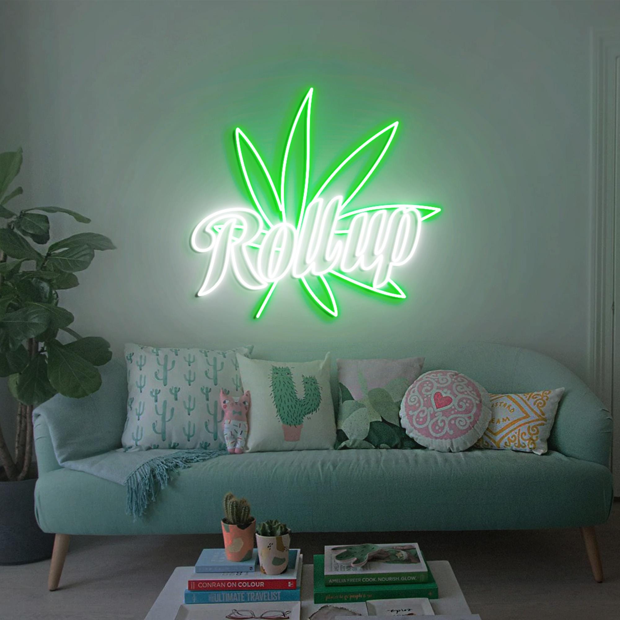 Roll Up Weed Neon Light, Marijuana Leaf Neon Sign Light Decor, Smoke Shop Led Light, Marijuana Smoker Gift, Roll Up Weed House Wall Decor