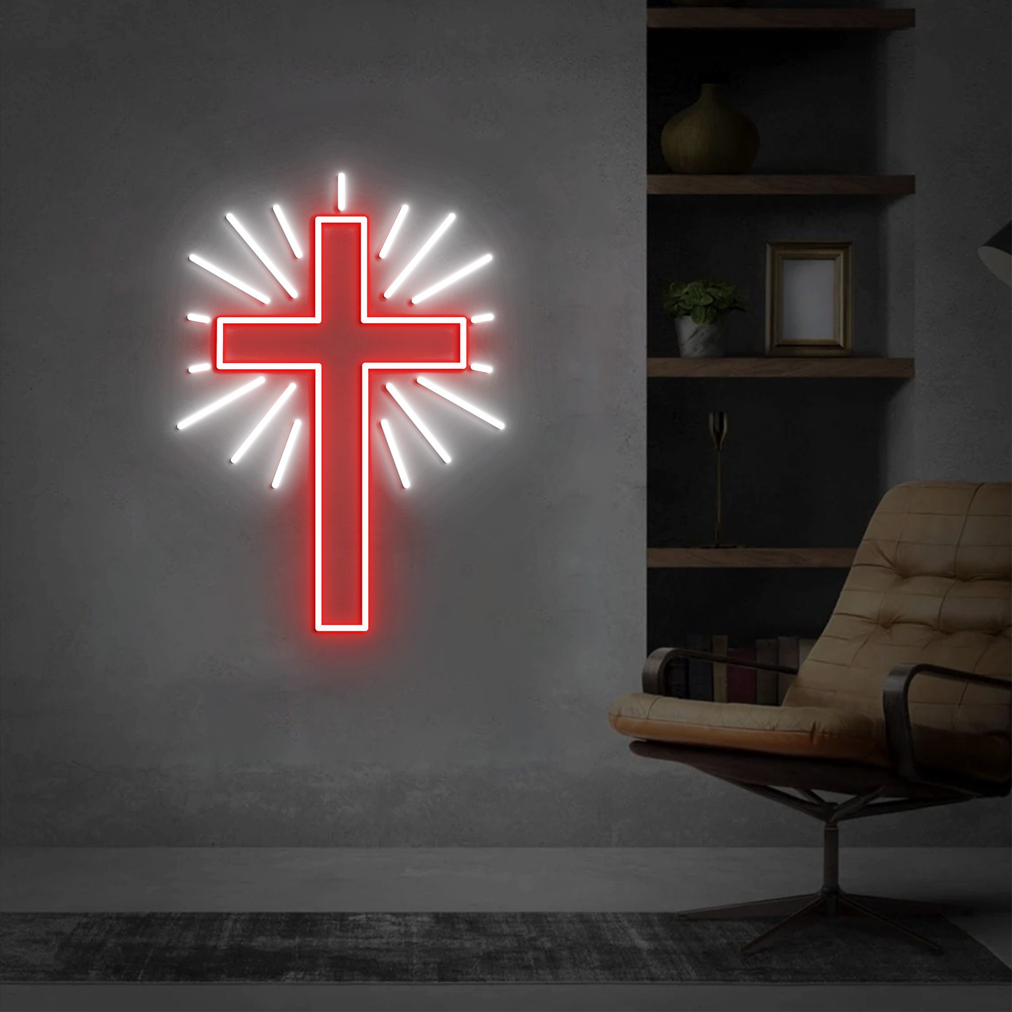 Christian Cross Neon Light, Neon Sign Light Decor, Cross Neon Sign, Bedroom Neon Lights, Religious Faith Neon Sign, Wall Decoration