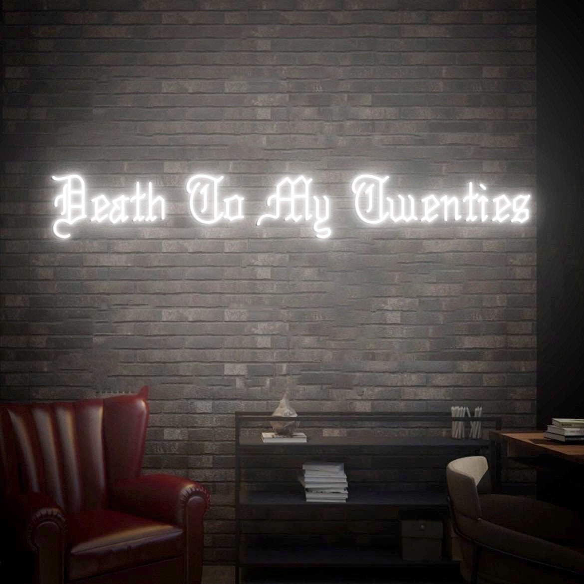 Death to my Twenties Sign, Gothic Death to My 20s Birthday Party Neon Light Sign, Rip 20s Funeral Birthday Party Backdrop Decor