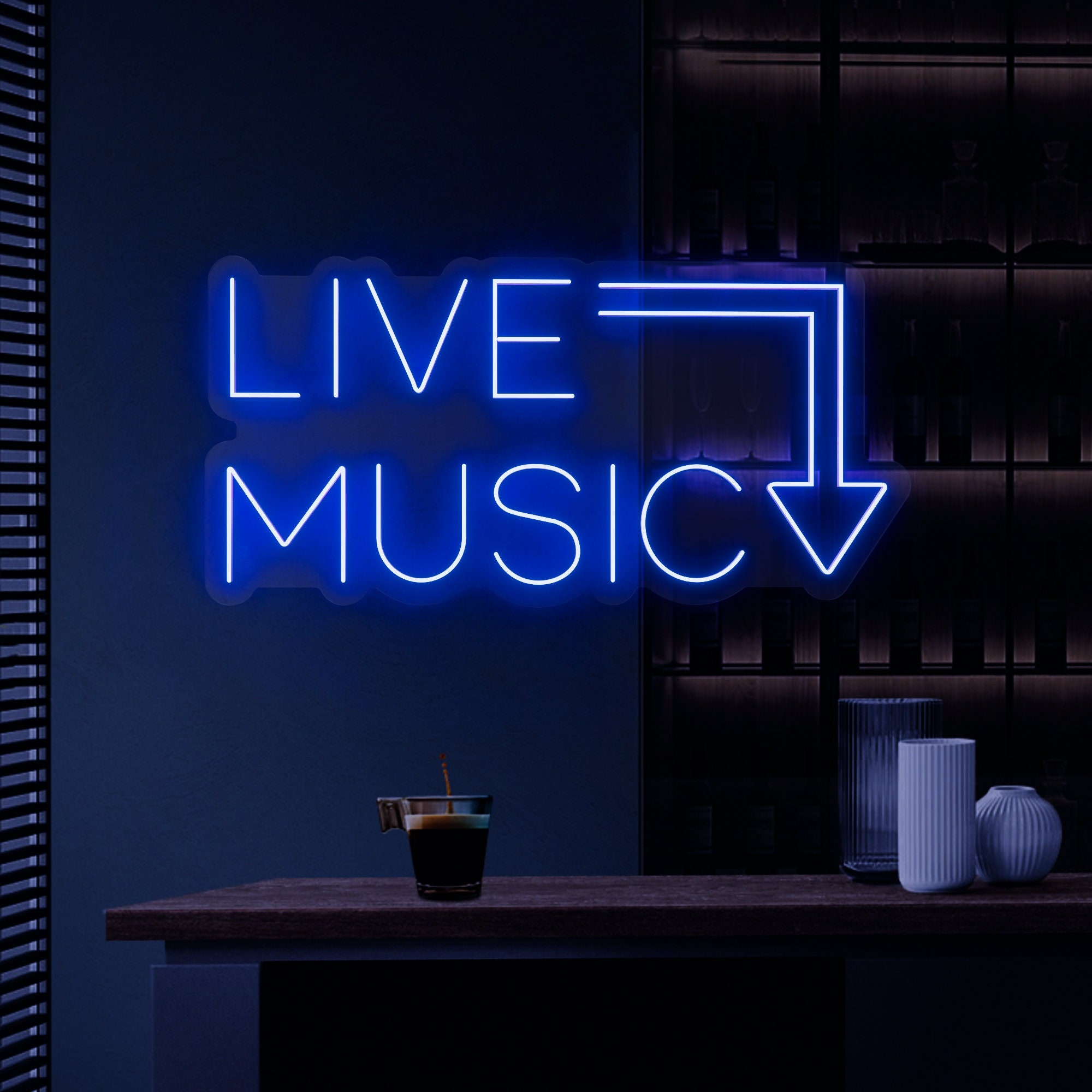 LIVE MUSIC Neon Sign |Neon Music Sign |Music Bar Led Sign |Music Studio Light Decor |Retro Decor |Neon Sign Wall Art |Live Show Party Decor