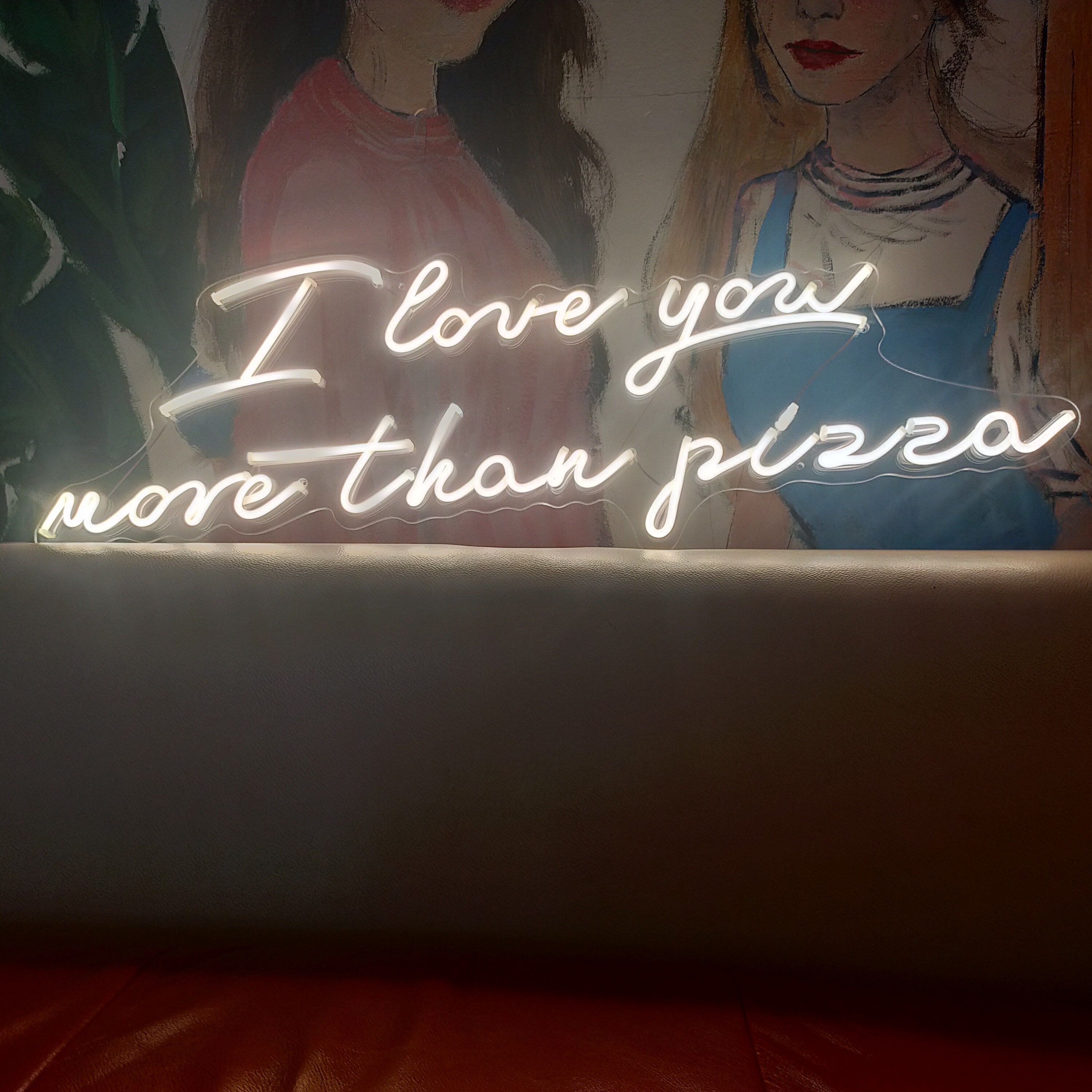 Custom Neon Sign I Love You More Than Pizza Neon Signs