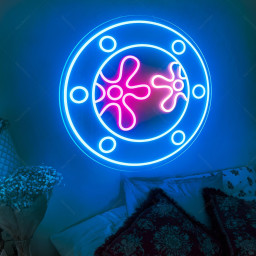 Ocean World Flower Porthole Neon Sign Lights for Bedroom Wall Decor,Flowers World Under Sea Neon Sign,Kid's Room Wall Decor