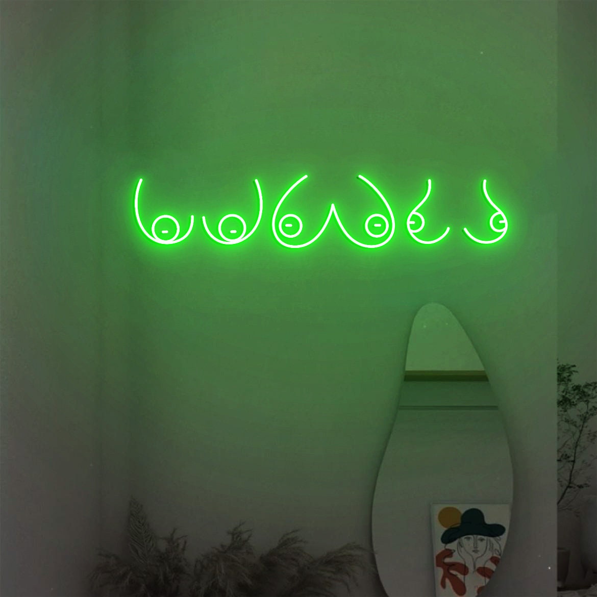 Breast Neon Sign, Breast Art, Body Positivity Wall Art, Feminist Wall Art, Woman Body Positive, Body Positive Art, Breast Cancer Awareness
